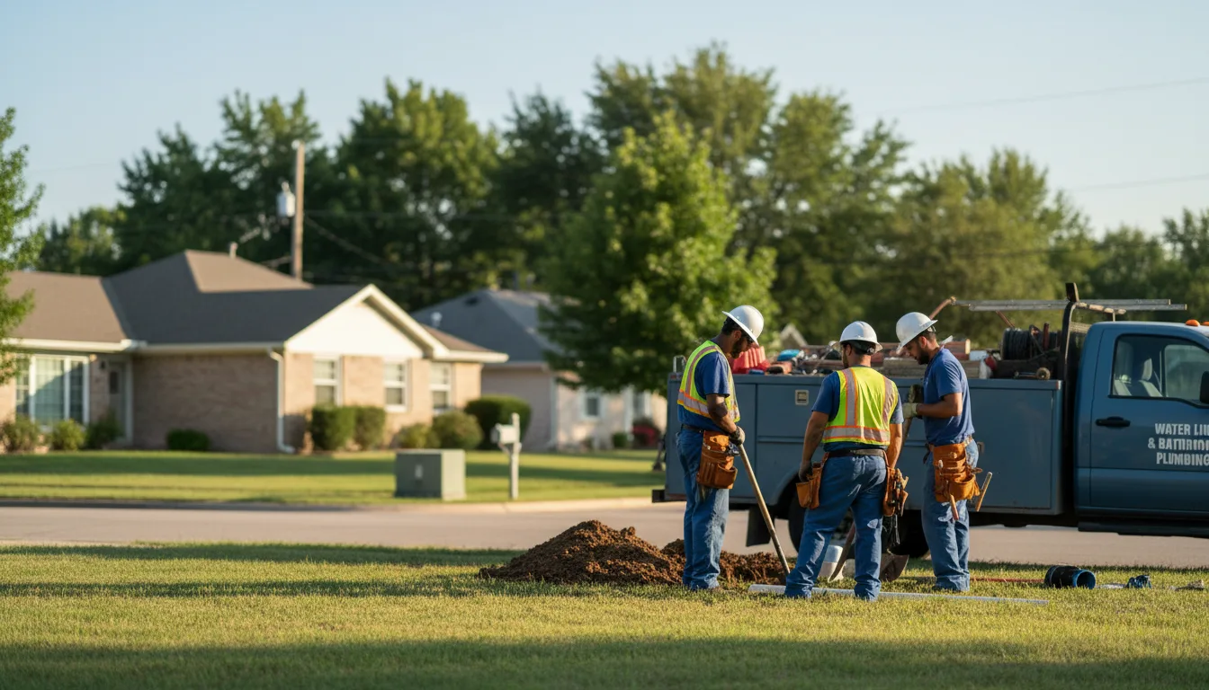 Residential water line and bathroom plumbing service in Salem, AR